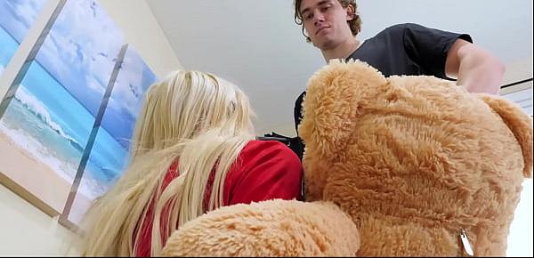  Teen Sia Lust is so fucking horny that she is having sex with a teddybear! But after all Sia prefers the real thing as is happy to fuck Michael Swayze